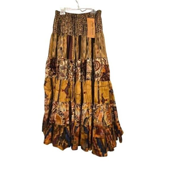 Anna Konya Limited Edition Tiered Maxi Boho Skirt Shirt Set NEW Original Tag VTG - Picture 8 of 16